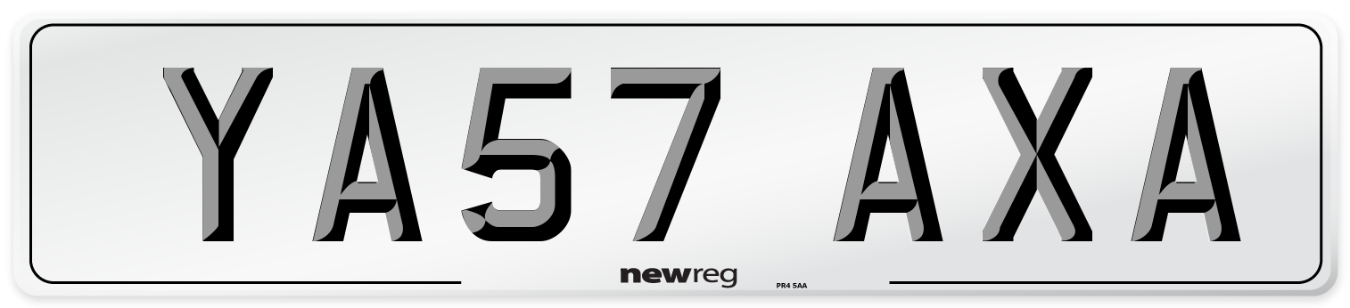 YA57 AXA Number Plate from New Reg